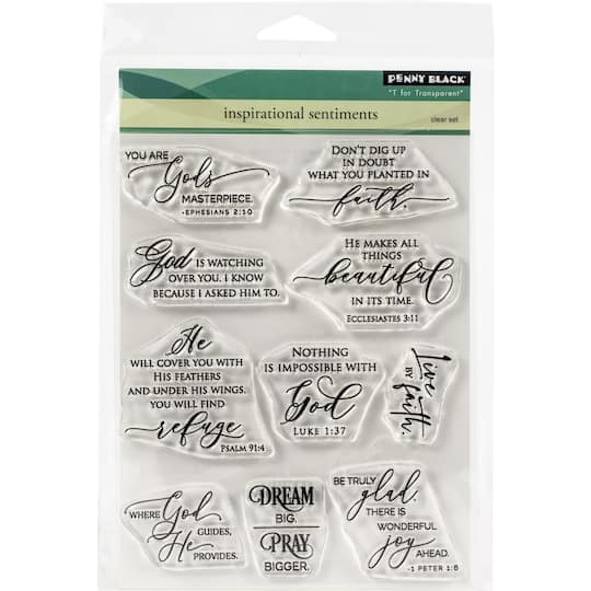 Penny Black Inspirational Sentiments Clear Stamps